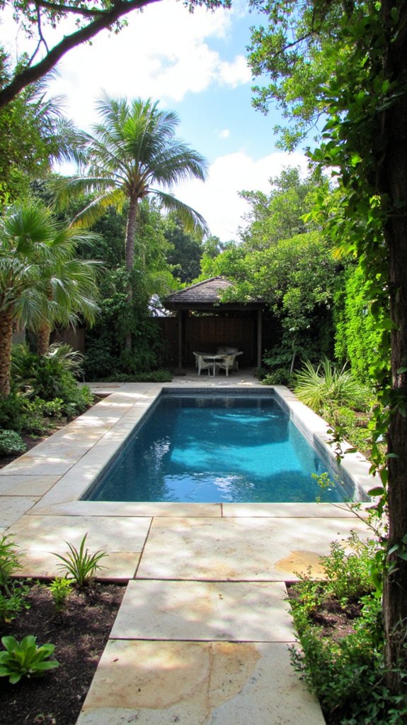 21 Stunning Modern Backyard Pool Ideas To Elevate Your Outdoor Space serene poolside plant selection