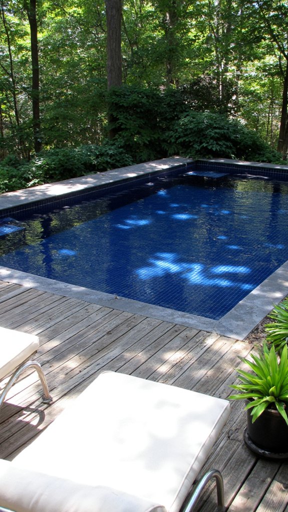 25 Dramatic Dark Blue Pool Tile Ideas With Visual Depth serene retreat with tranquility