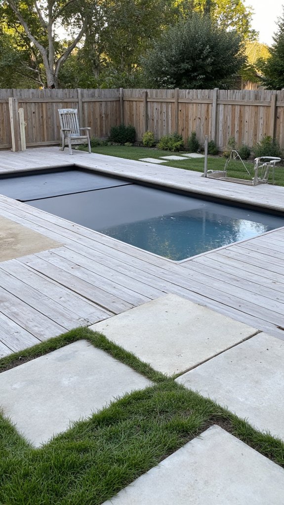 20 Minimalist Plunge Pool Backyard Ideas With Clean Lines sleek automatic pool covers