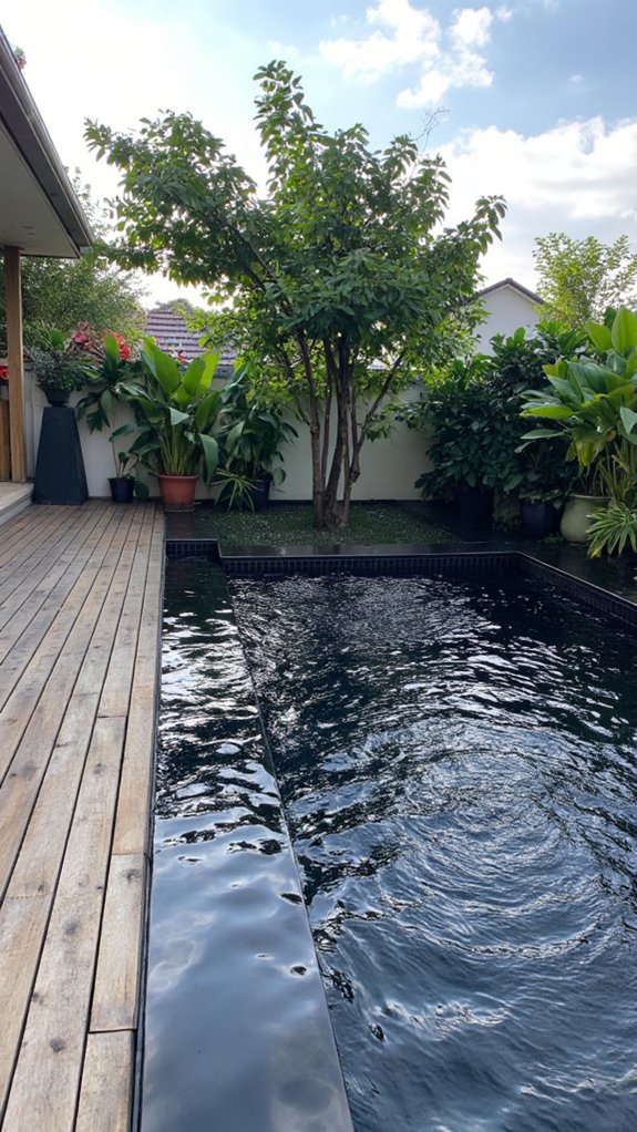 23 Modern Pool Tile Ideas For A Sleek Contemporary Feel sleek black tiles elegance