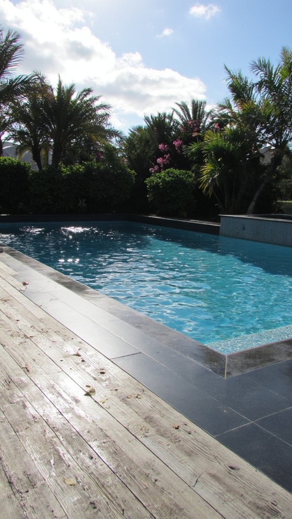 24 Gorgeous Pool Tile Inspiration Worth Saving Right Now sleek durable porcelain tiles