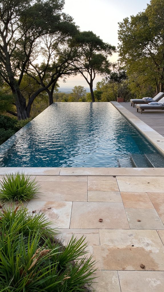 24 Relaxing Outdoor Pool Area Ideas For Unwinding After Long Days sleek luxury outdoor oasis