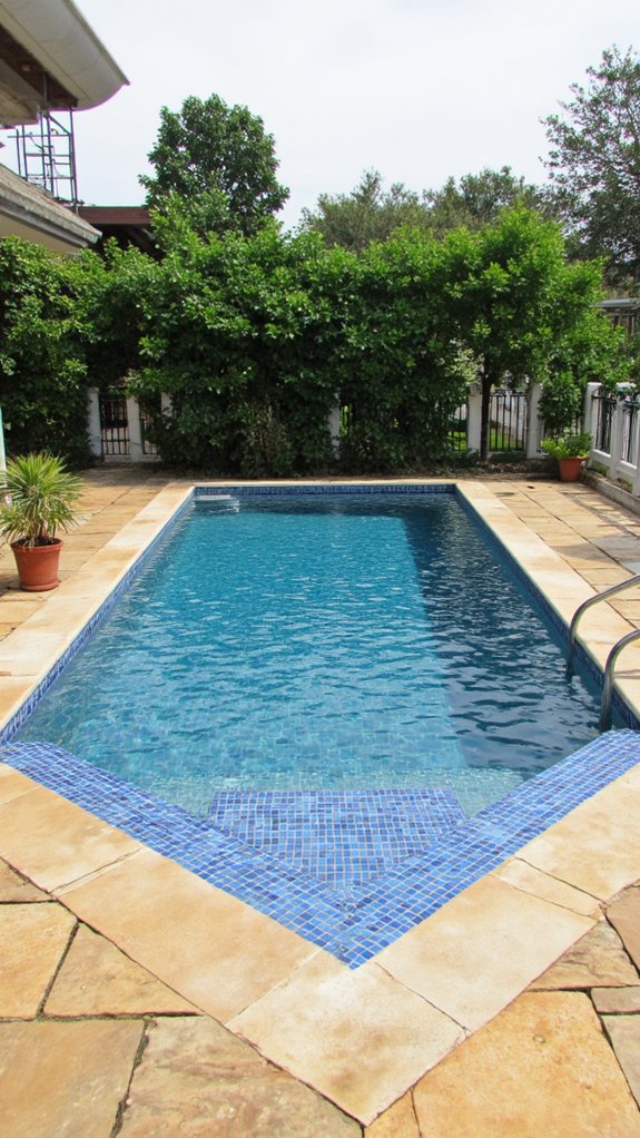 22 Fresh Pool Area Tile Ideas To Refresh The Whole Space sleek reflective glass tiles