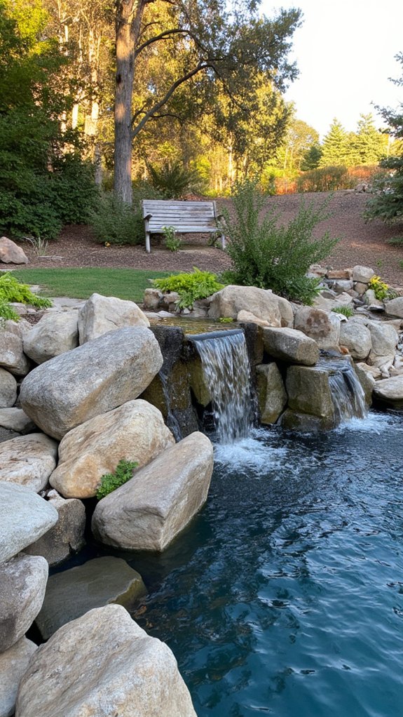 21 Unique Pool Landscaping Backyard Ideas With Natural Flow soothing cascading rock waterfall