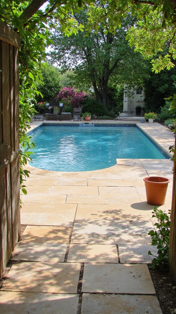 25 Bold Pool Tile Color Ideas That Make Water Pop soothing natural pool ambiance