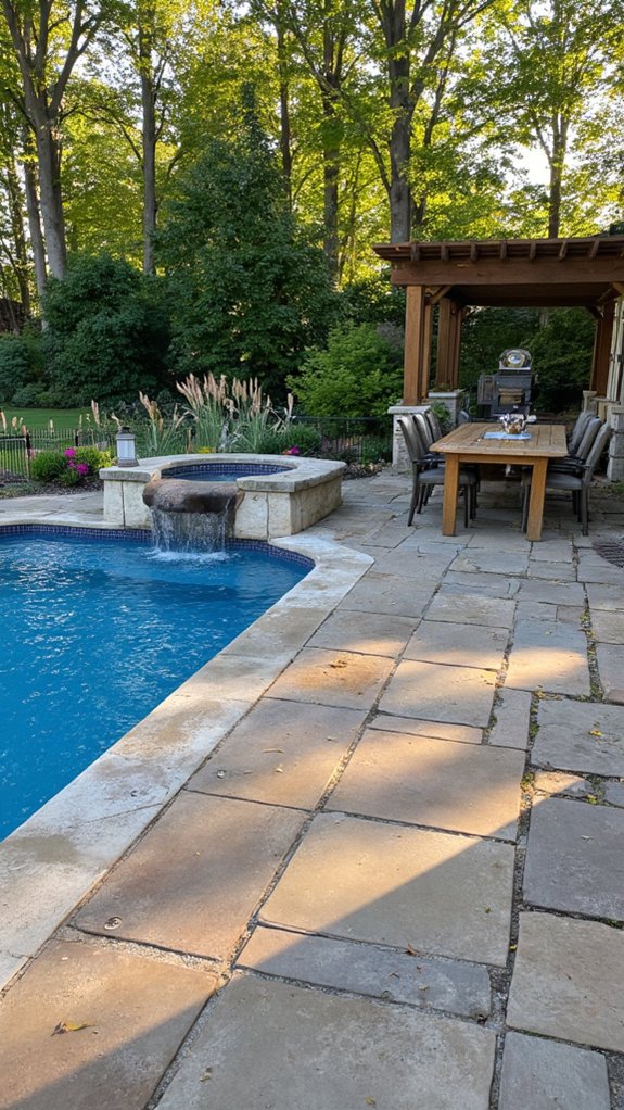 18 Elegant Backyard Pool and Patio Ideas For Easy Entertaining stunning landscaping enhances appeal