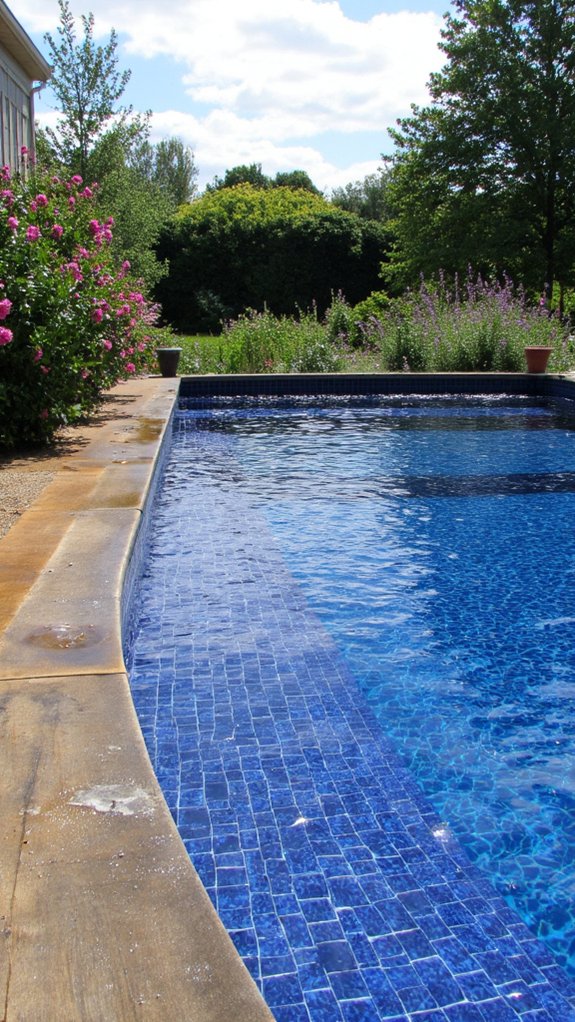 25 Dramatic Dark Blue Pool Tile Ideas With Visual Depth stylish dark blue tiles