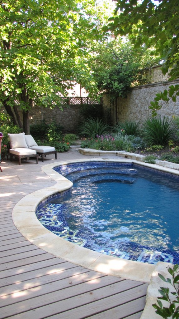 25 Chic Waterline Pool Tile Ideas With Big Visual Impact stylish geometric pool tiles