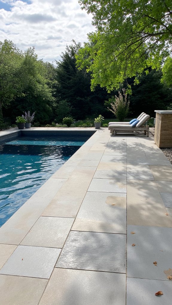 21 Stunning Pool Tile Ideas That Instantly Elevate Your Backyard stylish large format tiles