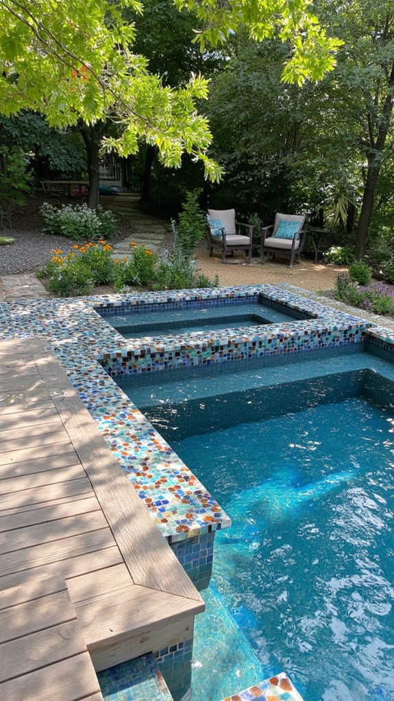 25 Artistic Mosaic Pool Tile Ideas That Feel Custom Made sustainable mosaic tile designs