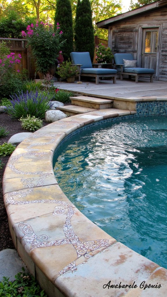 21 Polished Inground Pool Tile Ideas With A Finished Feel sustainable stylish pool tiles