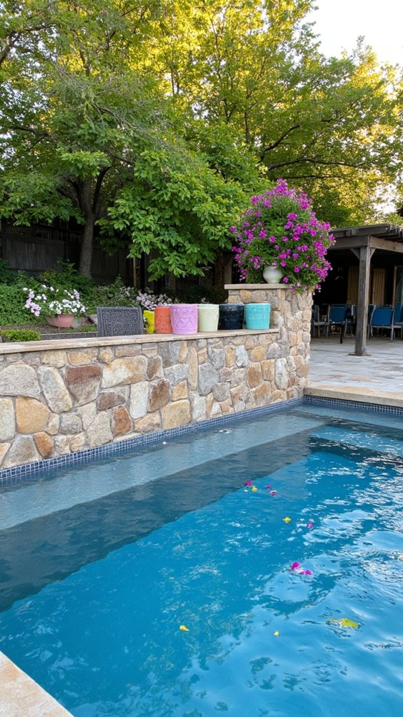 21 Unique Pool Landscaping Backyard Ideas With Natural Flow swim up bar for entertaining