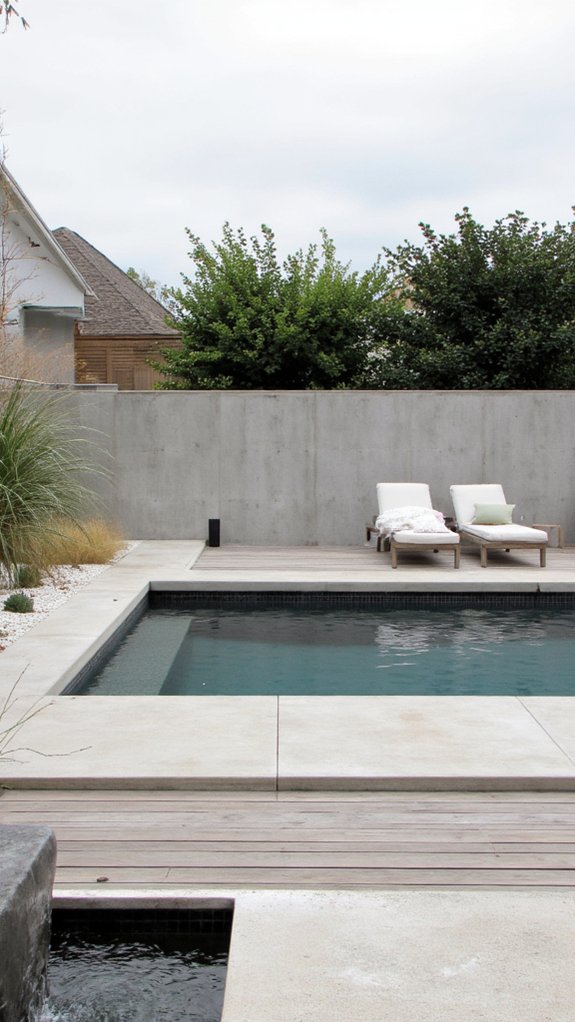 22 Calming Minimalist Backyard Pool Ideas For A Peaceful Vibe tech enhanced minimalist pool design