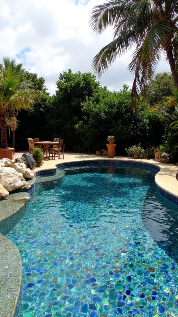 25 Artistic Mosaic Pool Tile Ideas That Feel Custom Made textured tiles enhance aesthetics
