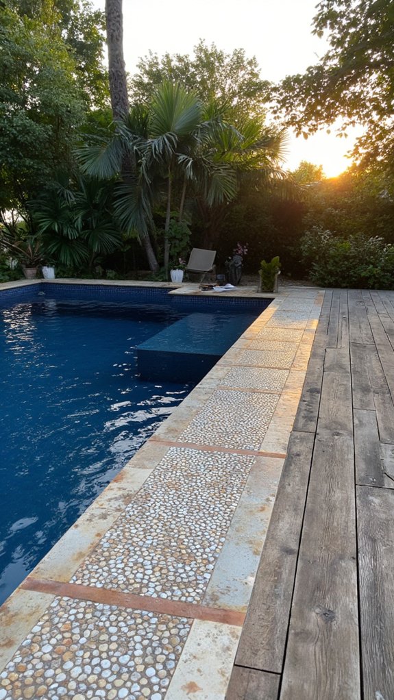 25 Chic Waterline Pool Tile Ideas With Big Visual Impact textured tiles enhance aesthetics