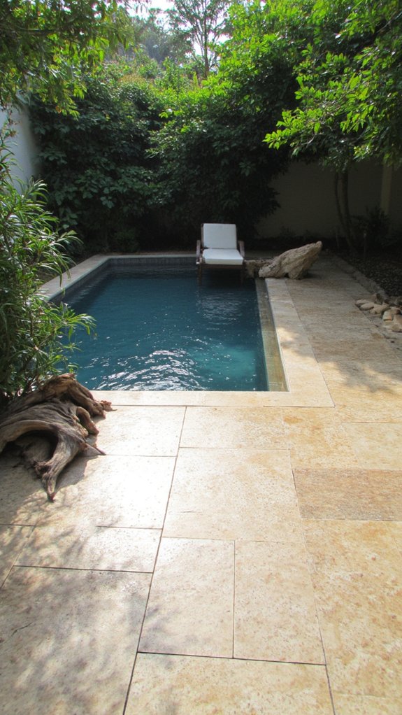 24 Neutral Pool Tile Ideas For A Calm Resort Vibe textured tiles enhance aesthetics