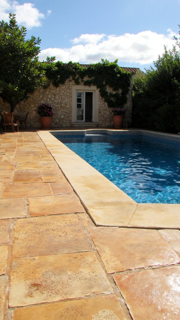 19 Mediterranean Pool Tile Ideas For A Sun Washed Look textured tiles enhance safety
