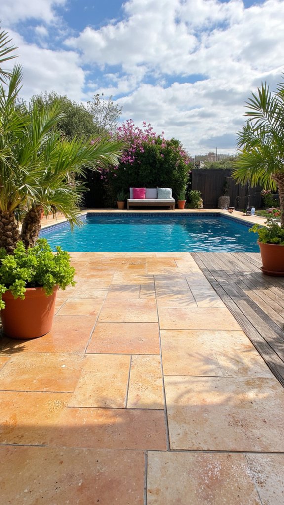 22 Fresh Pool Area Tile Ideas To Refresh The Whole Space textured tiles enhance safety