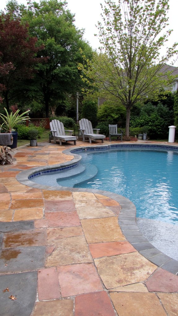 21 Decorative Pool Tile Ideas That Add Subtle Personality textured tiles enhance safety