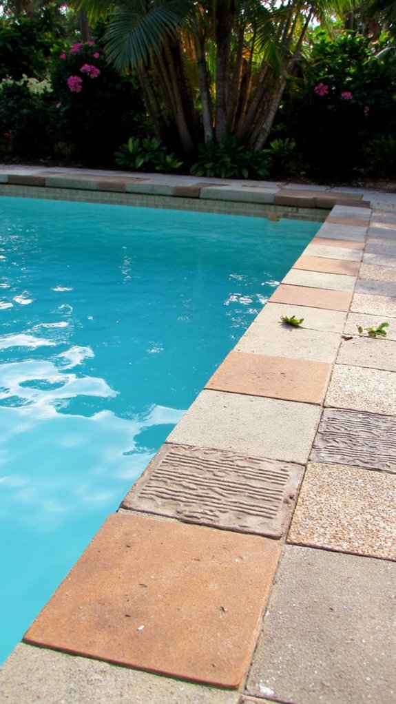 20 Eye-Catching Pool Edge Tile Ideas With A Defined Finish textured tiles for safety