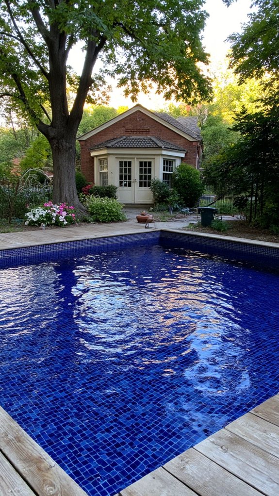 25 Dramatic Dark Blue Pool Tile Ideas With Visual Depth timeless elegance with tiles