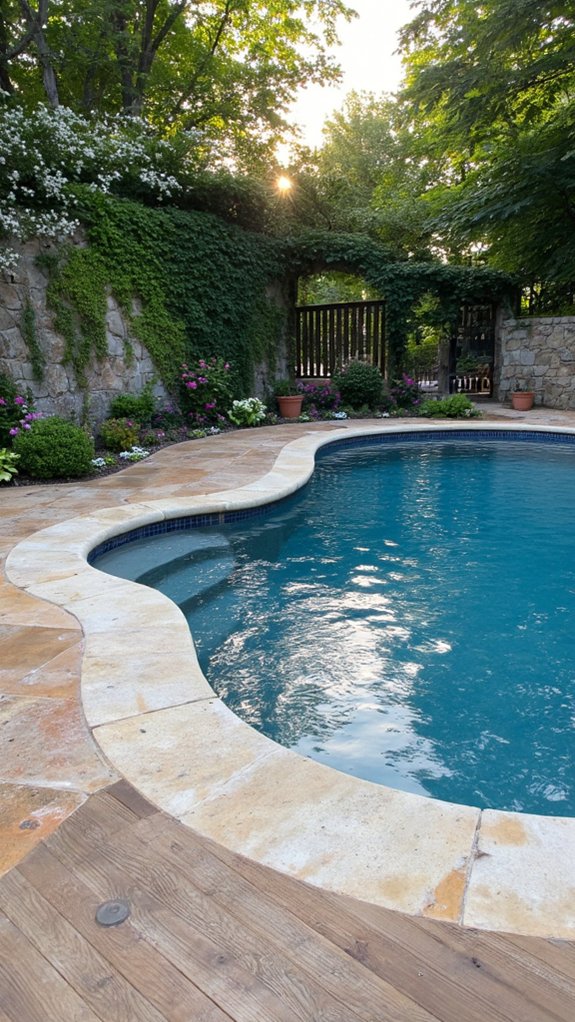 23 Natural Stone Pool Tile Ideas With Organic Character timeless elegant cool versatile