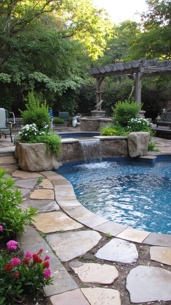19 Seamless Backyard Patio With Pool Ideas For Flow tranquil backyard water features
