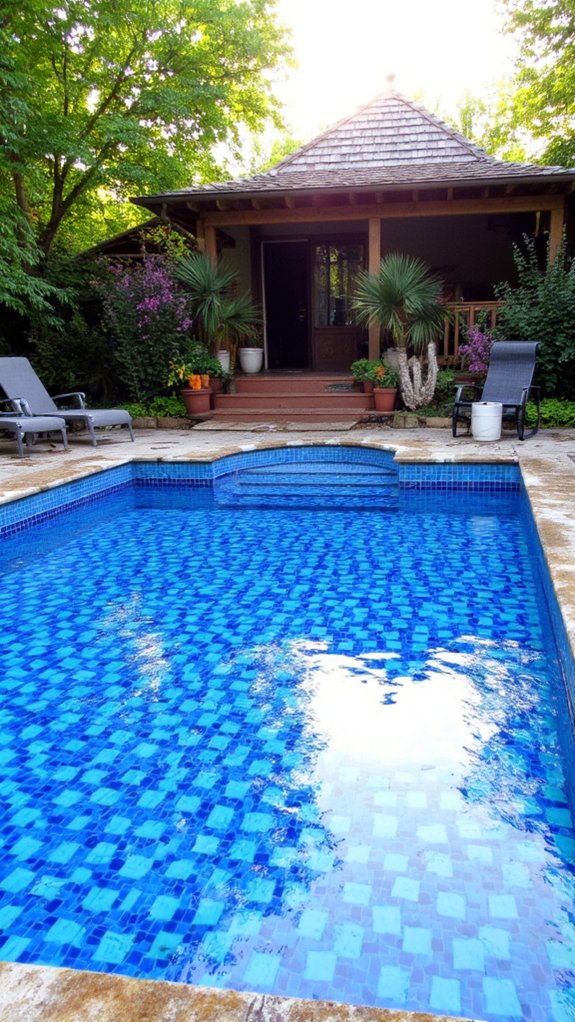 20 Cool Blue Pool Tile Ideas For Crystal Clear Water tranquil inviting pool retreat
