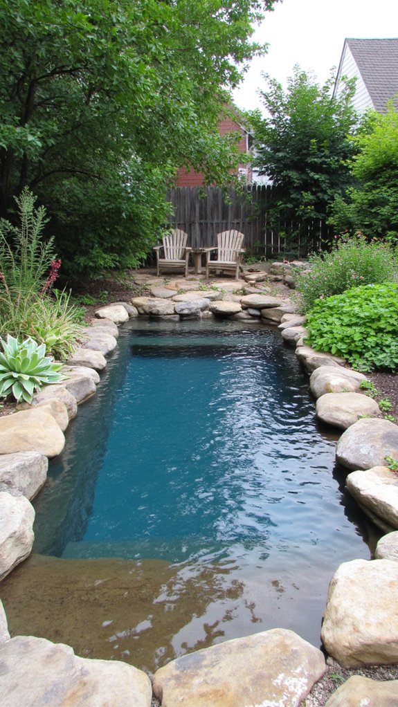 23 Clever Compact Backyard Pool Ideas For Limited Space tranquil oasis with greenery