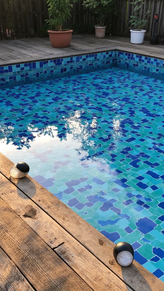 24 Geometric Pool Tile Ideas For A Bold Modern Upgrade transformative lighting for tiles