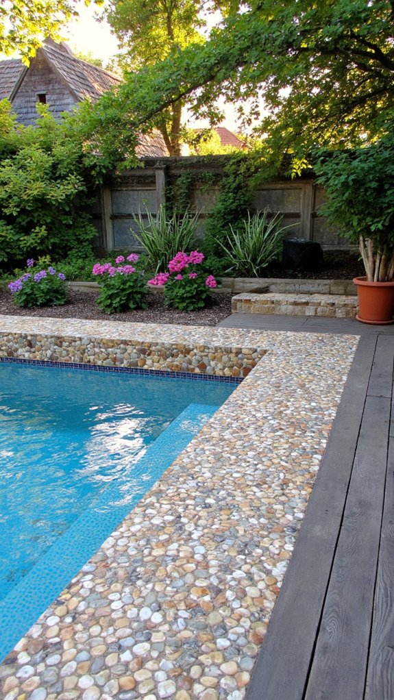 23 Natural Stone Pool Tile Ideas With Organic Character transformative mosaic tile designs
