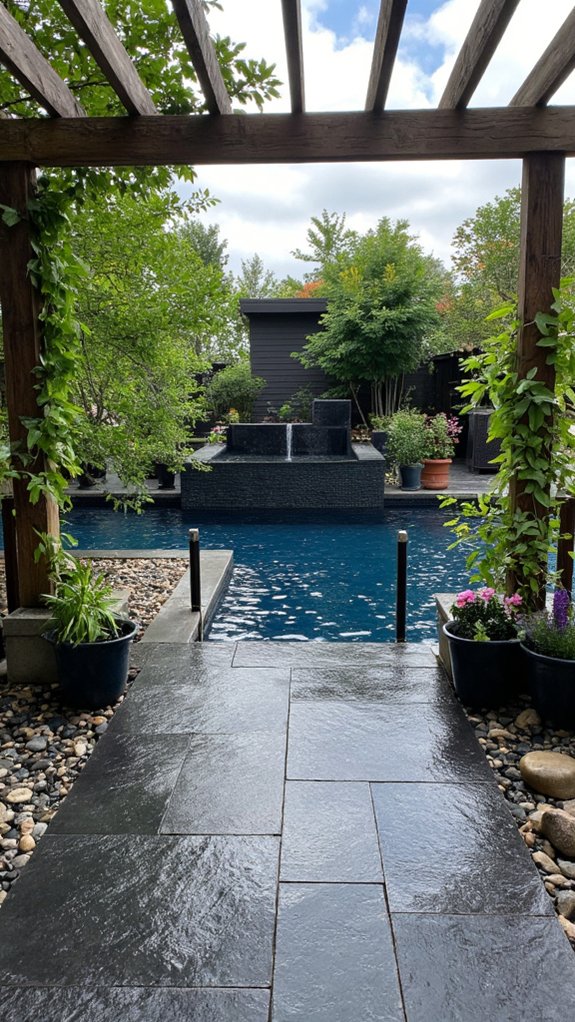 18 Striking Black Pool Tile Ideas For A Modern Statement transformative serene retreat ambiance