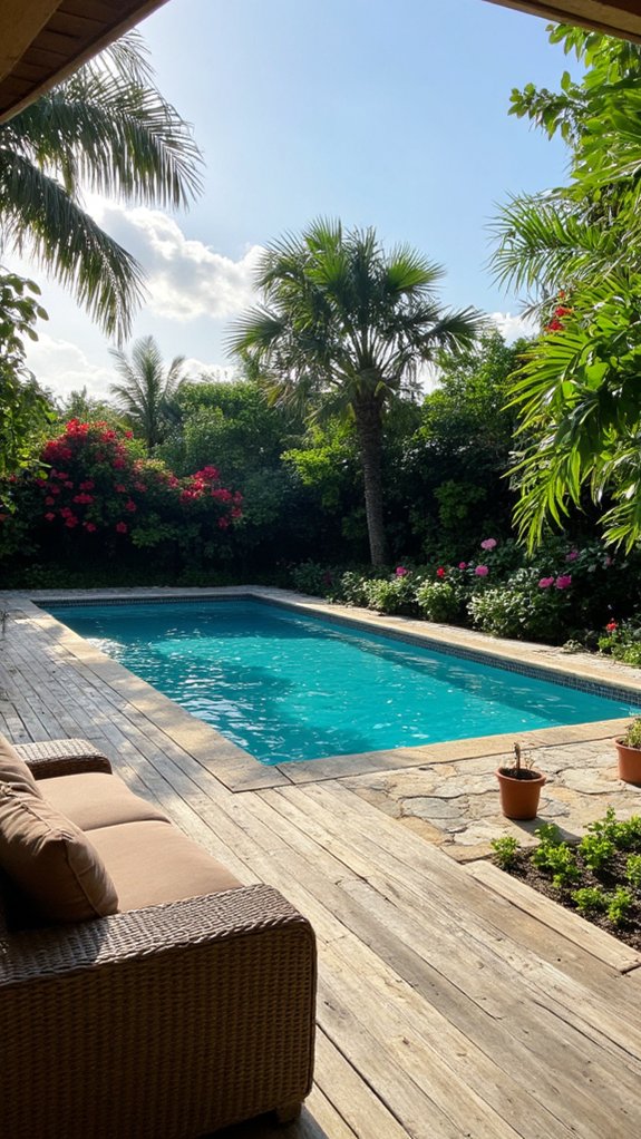 19 Seamless Backyard Patio With Pool Ideas For Flow tropical paradise backyard oasis