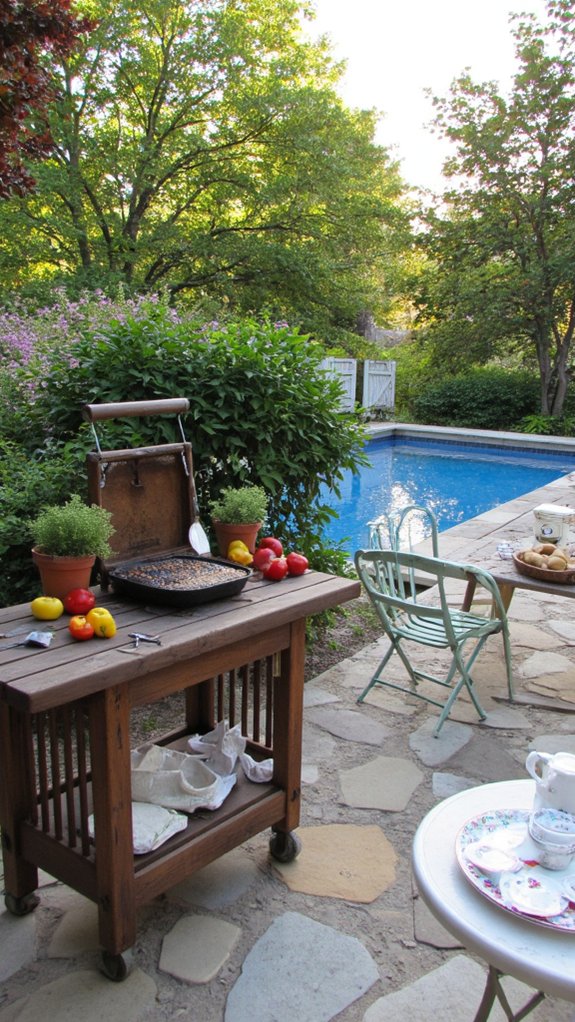 18 Elegant Backyard Pool and Patio Ideas For Easy Entertaining ultimate backyard grilling station