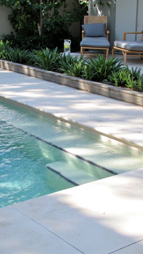 22 Calming Minimalist Backyard Pool Ideas For A Peaceful Vibe uncluttered minimalist pool maintenance