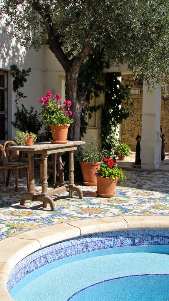 19 Mediterranean Pool Tile Ideas For A Sun Washed Look unique artistic pool tiles