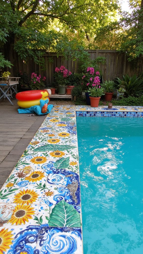 21 Decorative Pool Tile Ideas That Add Subtle Personality unique vibrant handcrafted tiles