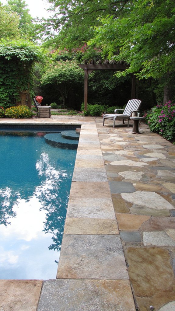 23 Natural Stone Pool Tile Ideas With Organic Character versatile and durable quartzite