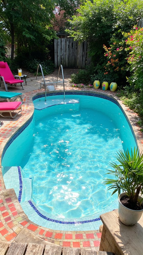 19 Trendy Small Modern Pool Ideas That Feel High End vibrant accents enhance small pools
