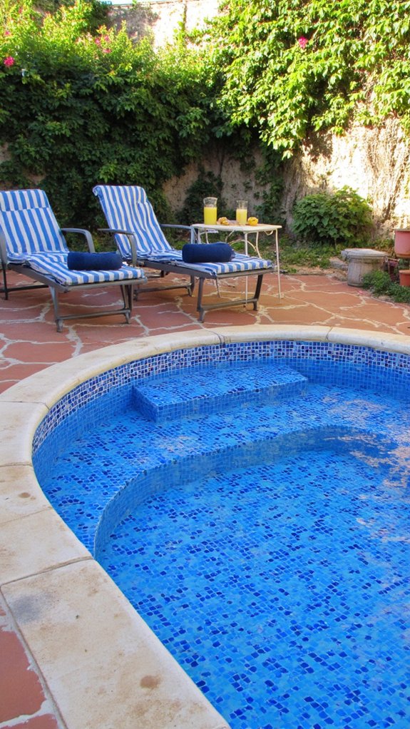 19 Mediterranean Pool Tile Ideas For A Sun Washed Look vibrant blue mosaic tiles