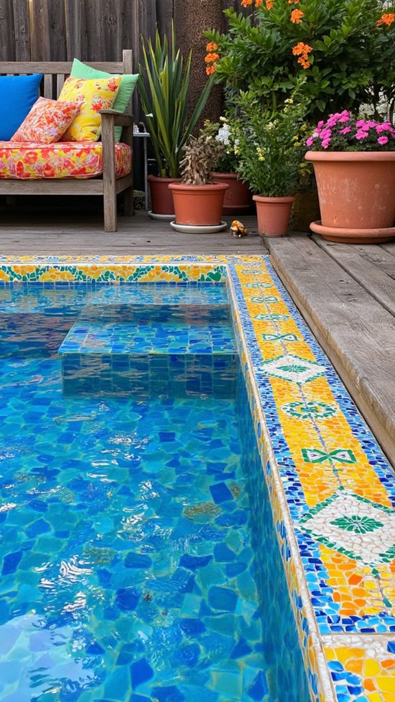 24 Gorgeous Pool Tile Inspiration Worth Saving Right Now vibrant durable ceramic tiles