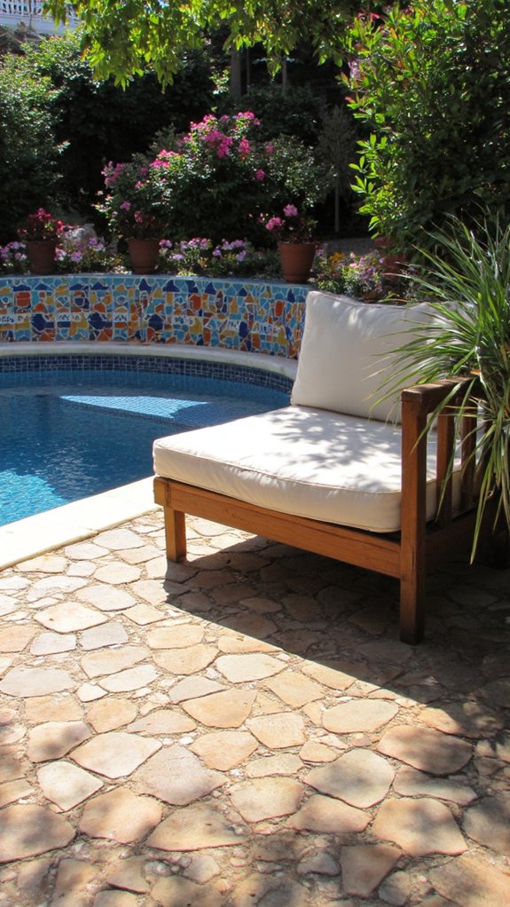 25 Artistic Mosaic Pool Tile Ideas That Feel Custom Made vibrant durable poolside mosaics