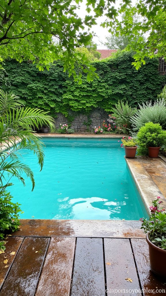 22 Inspiring Pool Color Ideas That Shift The Entire Mood vibrant greens create serenity