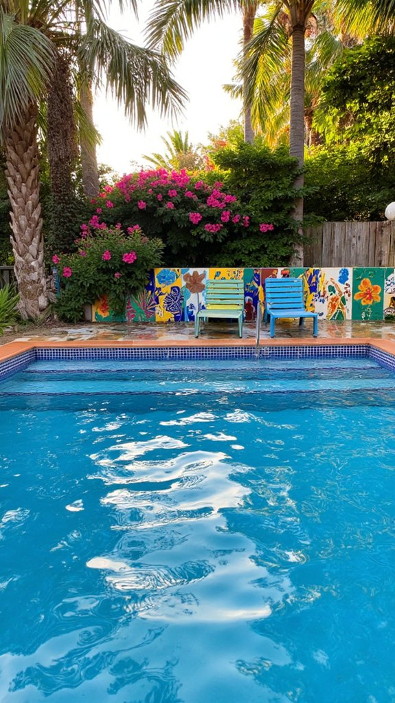 22 Tropical Pool Tile Ideas That Bring Vacation Energy Home vibrant hand painted tile artistry