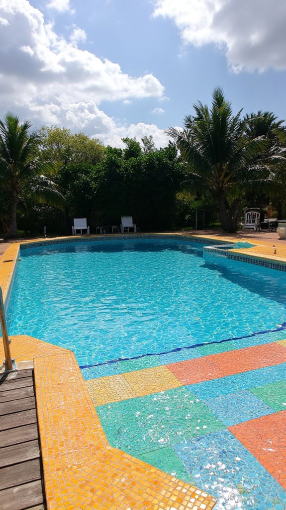 22 Brilliant Pool Tile Ideas With A High-End Finish vibrant mosaic pool transformation