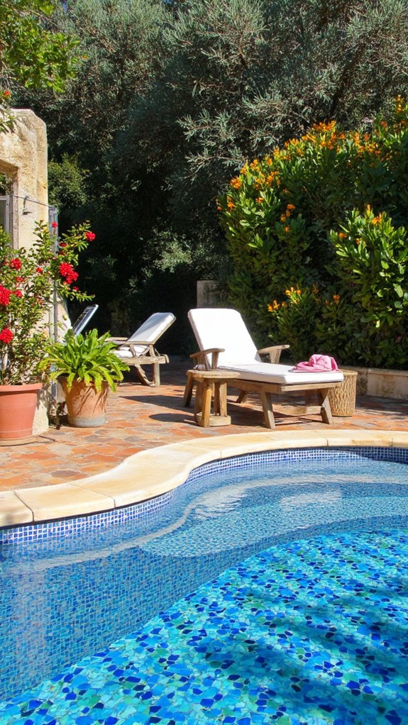 18 Durable Porcelain Pool Tile Ideas That Look Luxe vibrant mosaic porcelain tiles