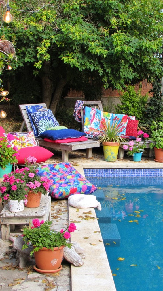 22 Dreamy Backyard Pool Landscaping Ideas For A Resort Feel vibrant poolside decor essentials