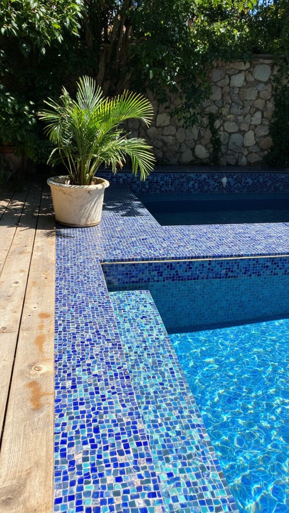 24 Luxurious Pool Tile Ideas Inspired By Private Resorts vibrant shimmering pool tiles