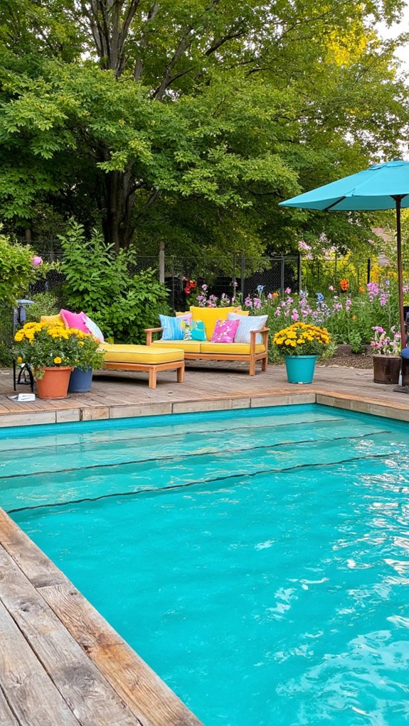 22 Inspiring Pool Color Ideas That Shift The Entire Mood vibrant soothing outdoor ambiance
