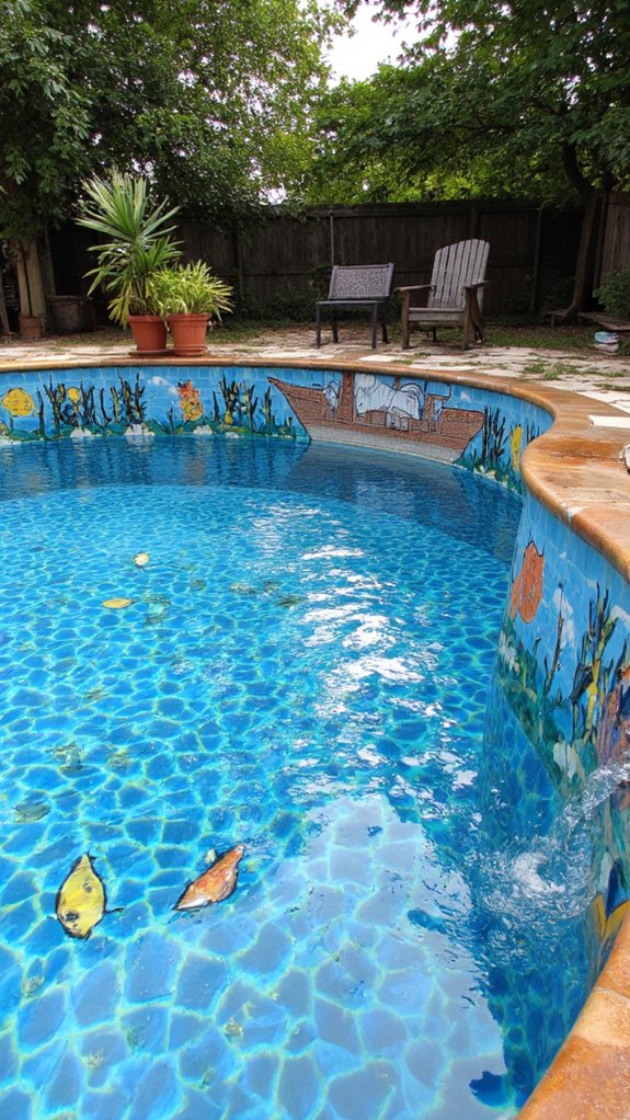 19 Creative Pool Tile Designs That Transform Any Swimming Pool vibrant storytelling through murals